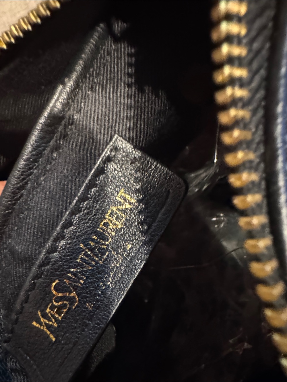 Yves Saint Laurent Navy Blue Leather Shoulder Bag - Picture 2 of 9